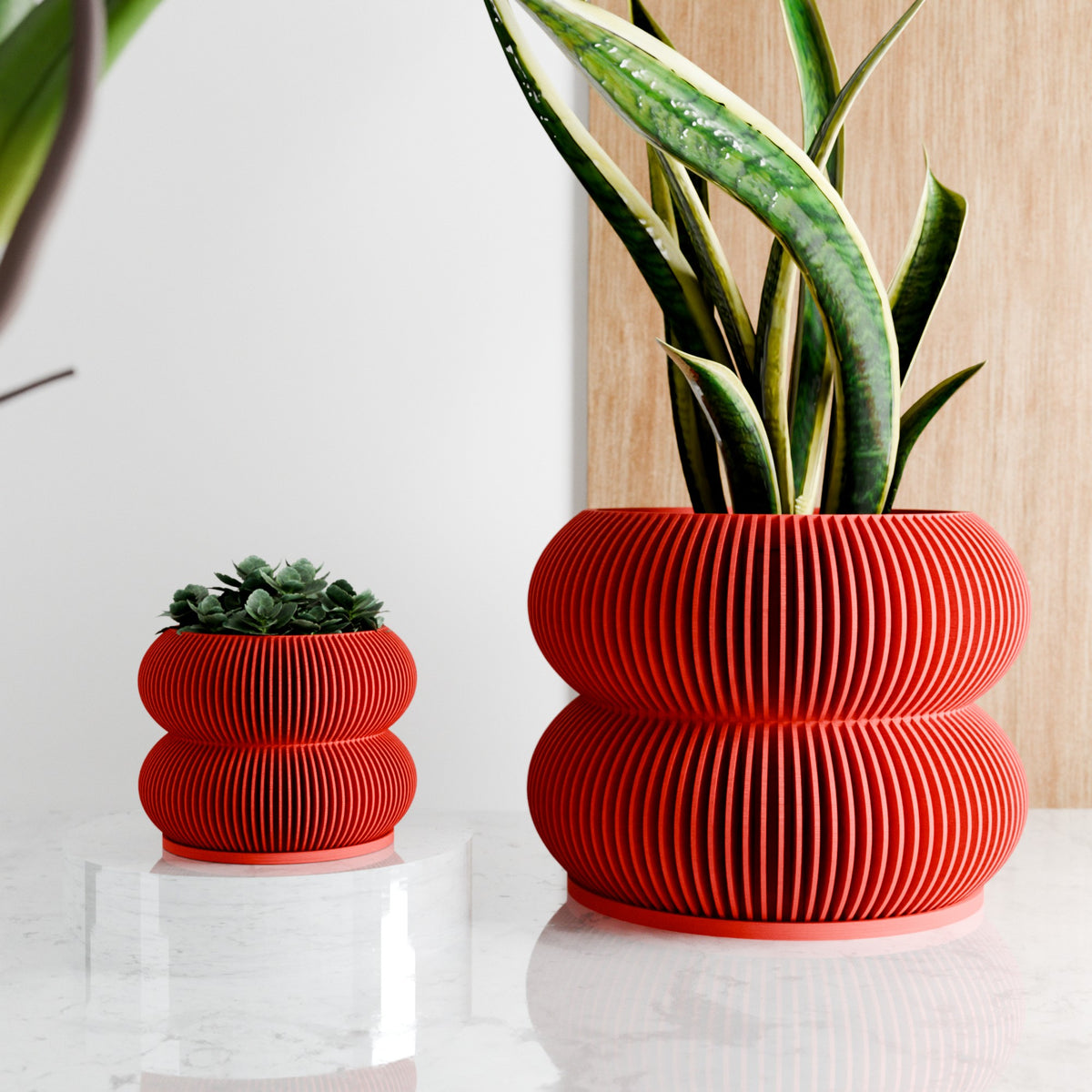 Double BUBBLES Planter | RED