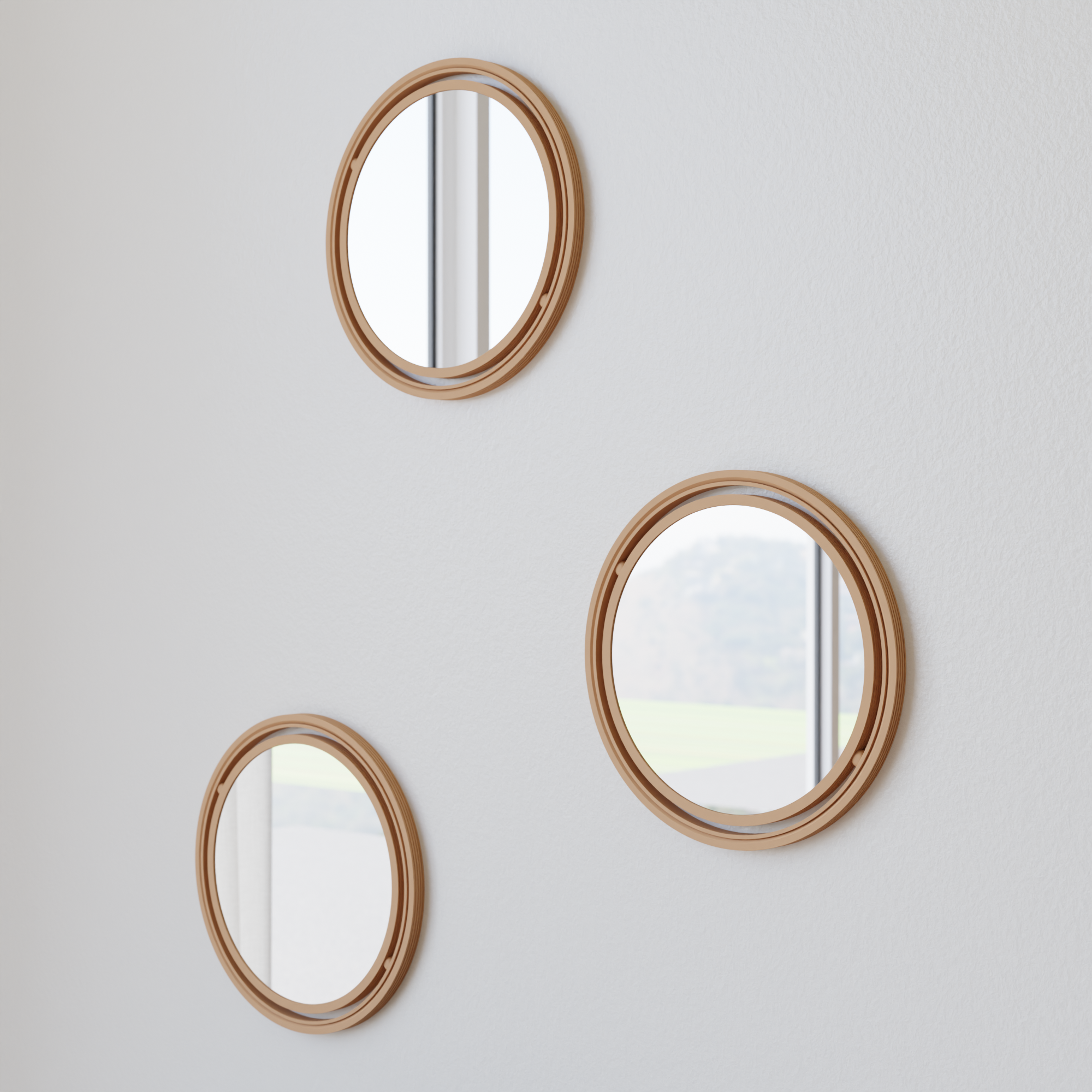 SET OF 3 GLOBE Mirror