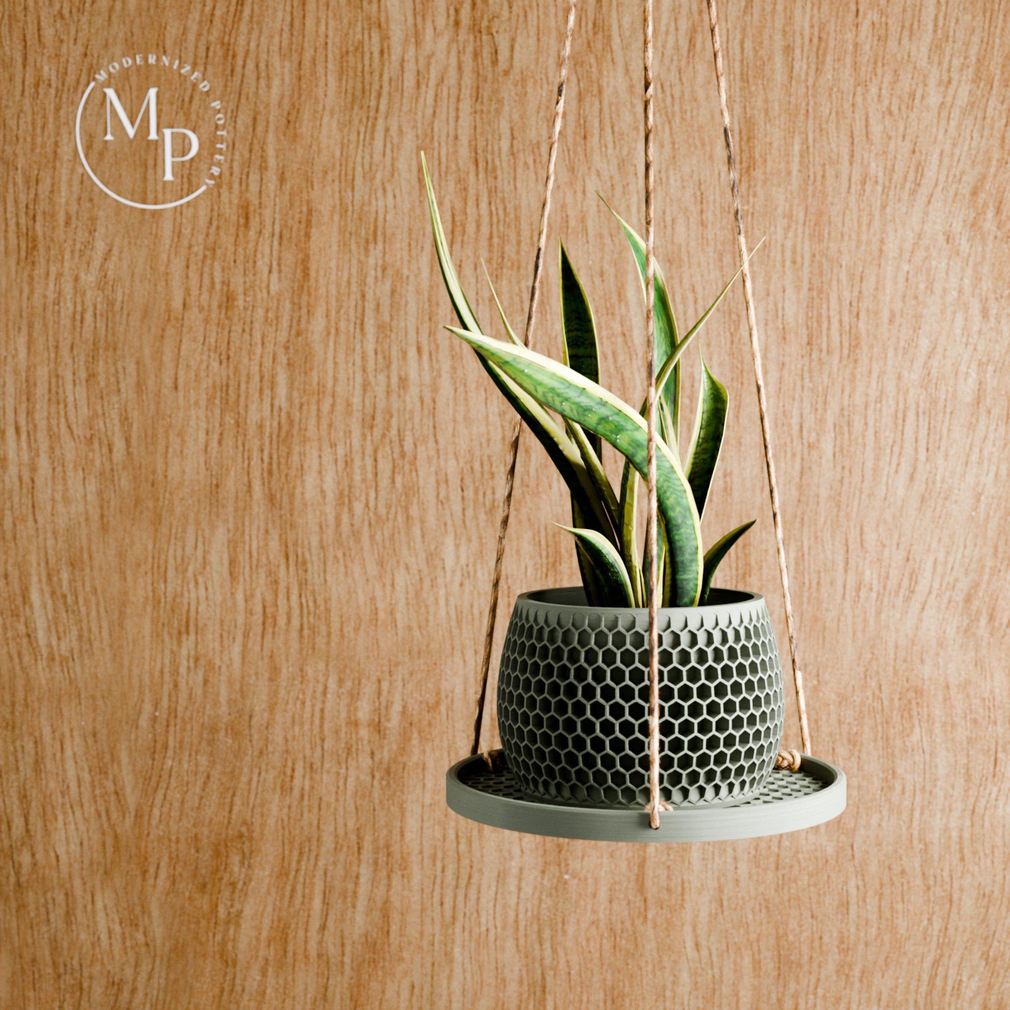 Hanging Plant Pot Tray | Honeycomb