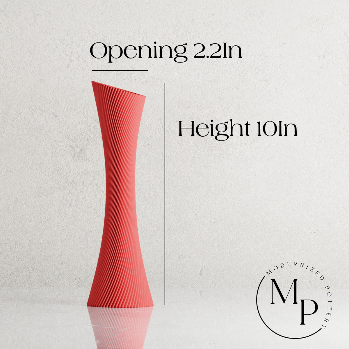 SPIRAL ROSE Vase | RED