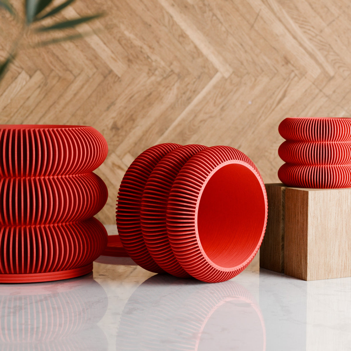 Triple BUBBLES Planter | RED