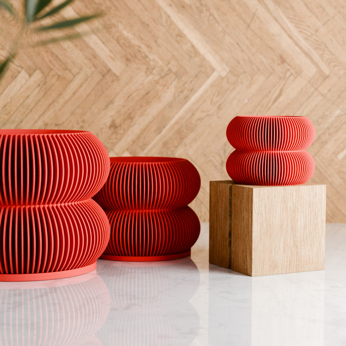 Double BUBBLES Planter | RED
