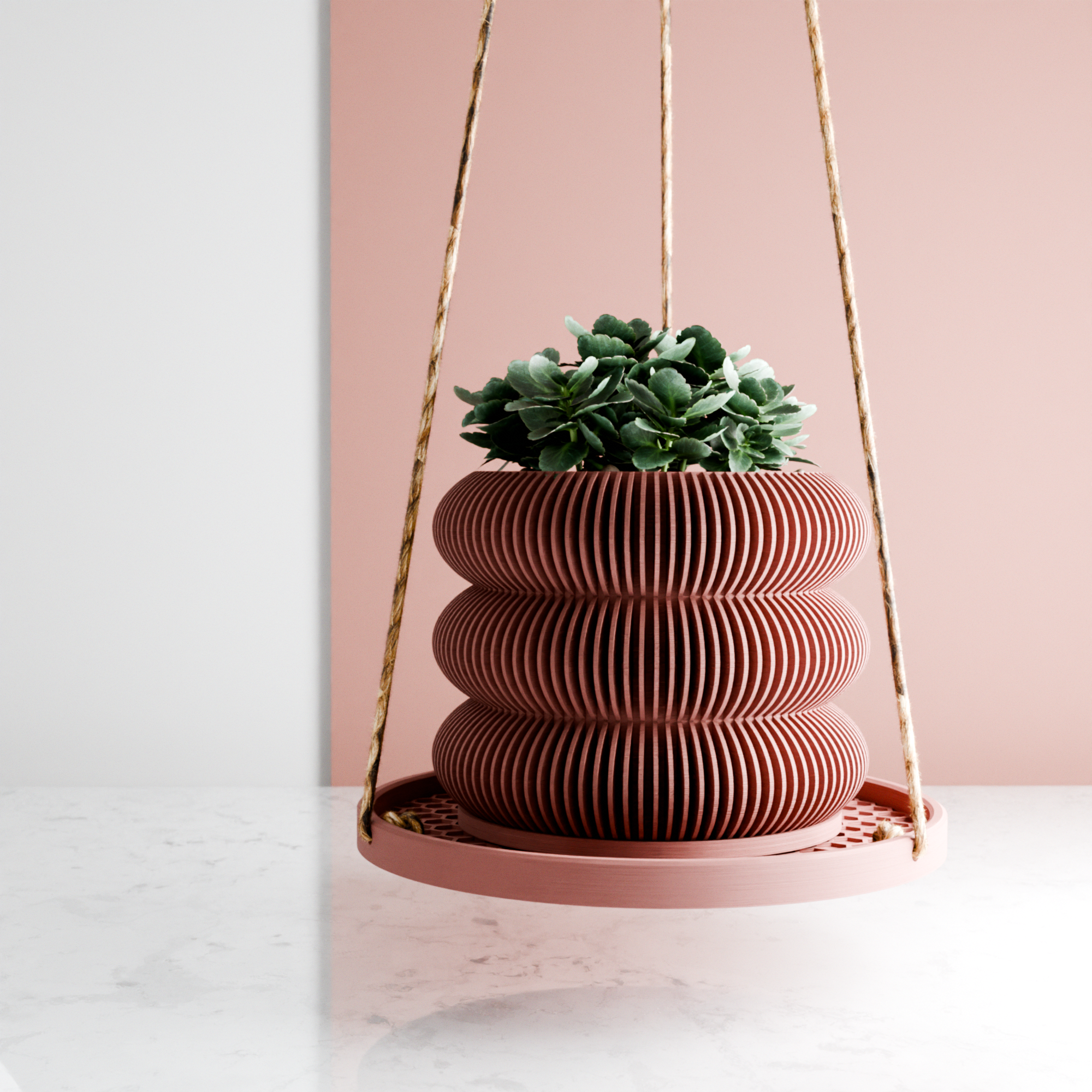 Hanging Plant Pot Tray | Honeycomb