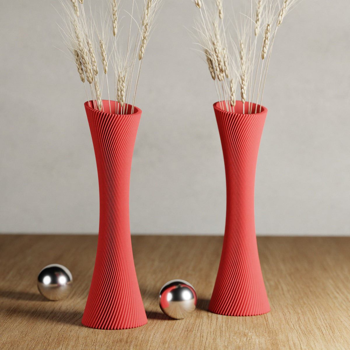 SPIRAL ROSE Vase | RED